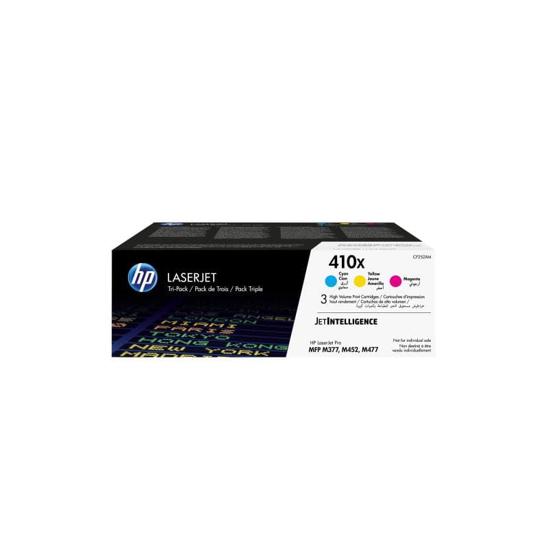 HP 410X 3er Pack Gelb, Cyan, Magenta LaserJet Tonerpatrone (CF252XM)