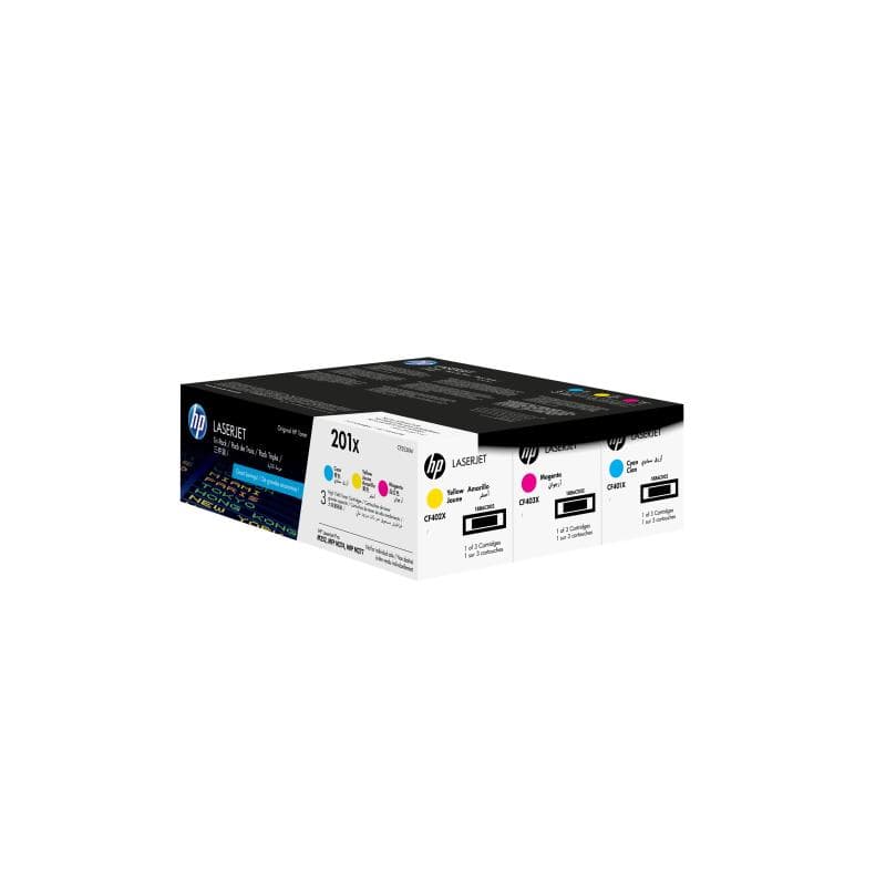 HP 201X 3er Pack Gelb, Cyan, Magenta LaserJet Tonerpatrone (CF253XM)