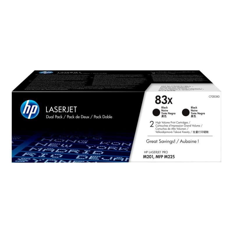 HP 83X 2er Pack Schwarz LaserJet Tonerpatrone (CF283X)