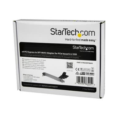 STARTECH.COM x4 PCIe Expansion card to PCIe SFF-8643 for NVMe Based SSD