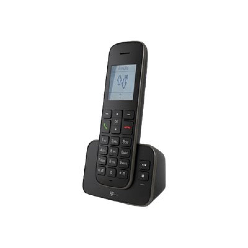 DEUTSCHE TELEKOM TELEKOM Sinus A 207 schwarz/silber schnurlos analog mit AB Telefonbuch für 150 Eint