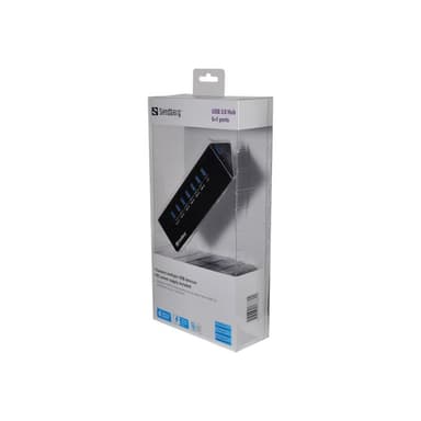 SANDBERG USB 3.0 Hub 7 ports Siebmal USB 3.0 Ausgaenge Ueberlastungsschutz 1m USB 3.0 Kabel und 230V