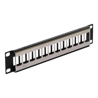 DELOCK 10 Keystone Patchpanel 12 Port Metall schwarz