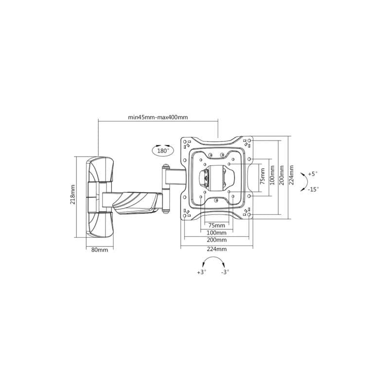 VALUE LCD/TV Wandhltr, 4 Gelenke TFT weiss