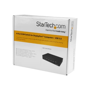 STARTECH.COM 4 Port DisplayPort KVM Switch - DP KVM Umschalter mit USB 3.0 Hub