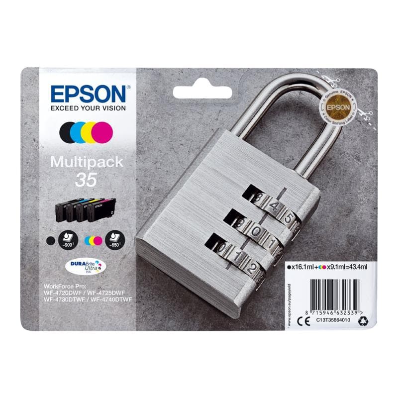 EPSON 35 Multipack 4er Pack Schwarz, Gelb, Cyan, Magenta Tintenpatrone