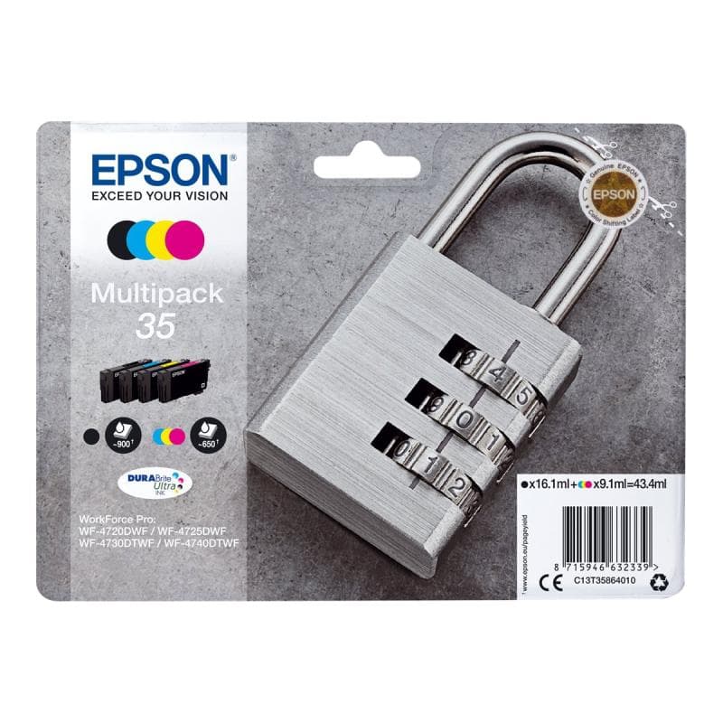 EPSON 35 Multipack 4er Pack Schwarz, Gelb, Cyan, Magenta Tintenpatrone