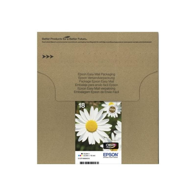 EPSON T1806 Easy Mail Packaging 4er Pack Schwarz, Gelb, Cyan, Magenta Tintenpatrone