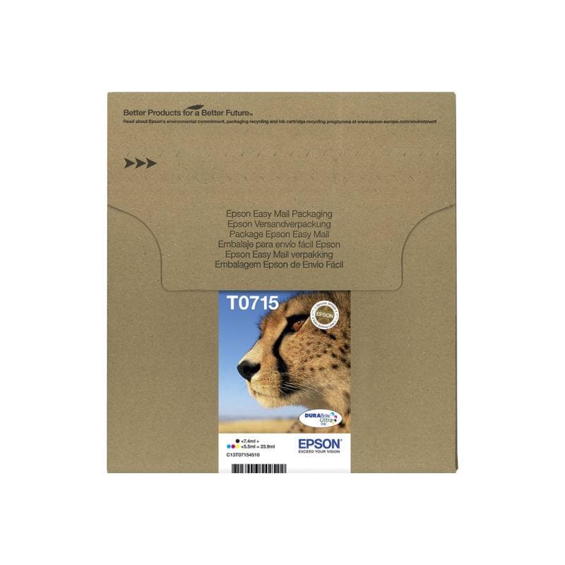EPSON T071 Easy Mail Packaging 4er Pack Schwarz, Gelb, Cyan, Magenta Tintenpatrone