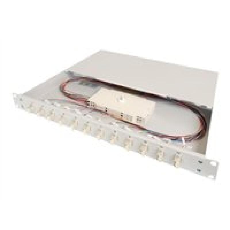 DIGITUS 48,3cm 19Zoll LWL Spleissbox ausziehbar 1HE vorkonfektioniert 12xLC duplex