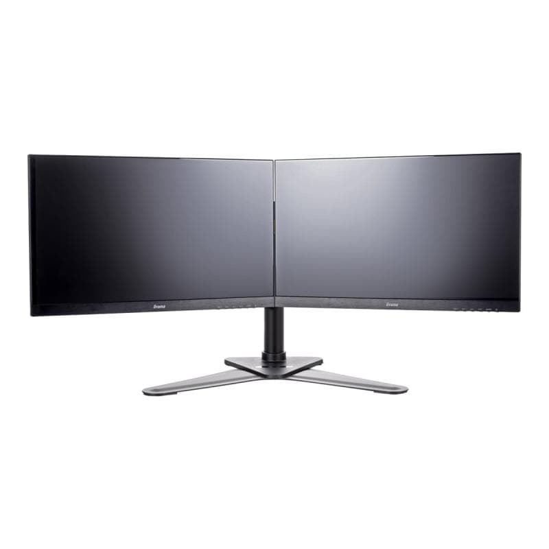 IIYAMA DS1002D-B1 Dual-Monitor Tischhalterung mit Standfuss für Displays von 10-30Zoll VESA 75x75 mm