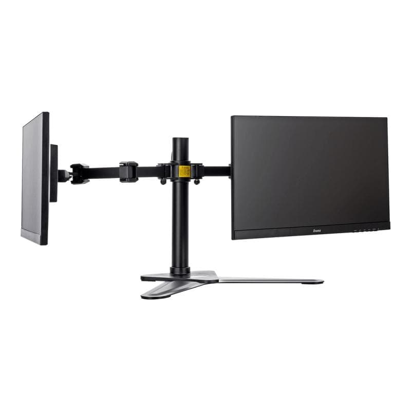 IIYAMA DS1002D-B1 Dual-Monitor Tischhalterung mit Standfuss für Displays von 10-30Zoll VESA 75x75 mm