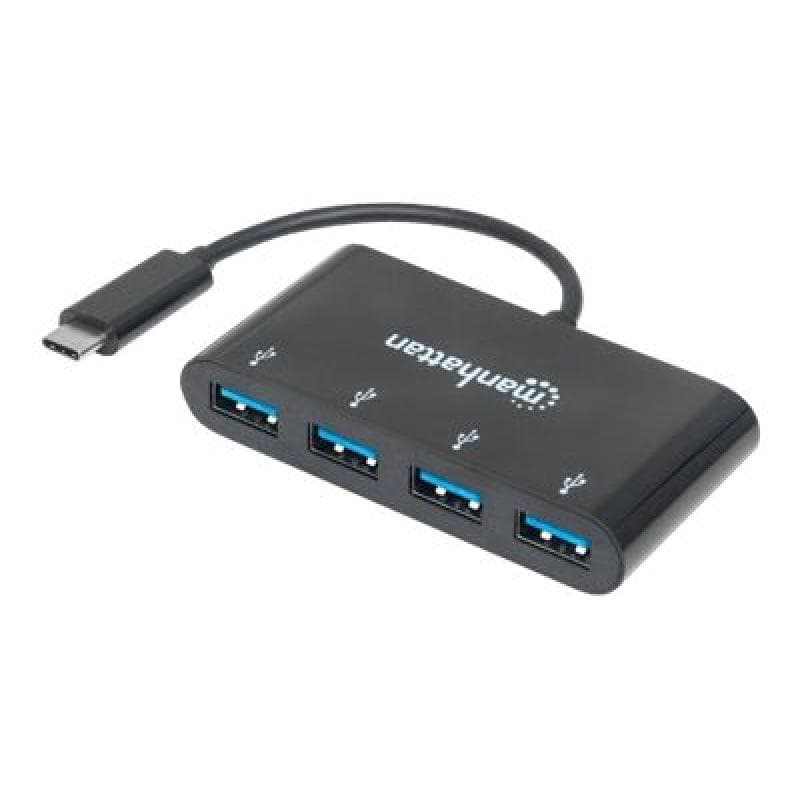 MANHATTAN USB 3.1 Gen 1 Typ C Hub 4 USB Typ A-Ports Stromversorgung ueber USB