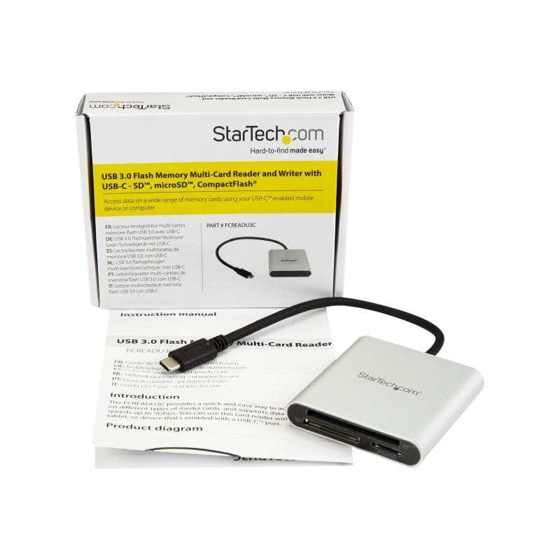STARTECH.COM USB 3.0 Kartenleser mit USB-C - SD, MicroSD, CompactFlash Speicherkartenleser mit USB-C