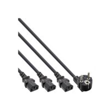 INLINE ® Netz-Y-Kabel, 1x Schutzkontaktstecker zu 3x Kaltgerätestecker, Version 1 (2m+1/2/3m)