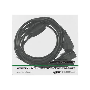 INLINE ® Netz-Y-Kabel, 1x Schutzkontaktstecker zu 3x Kaltgerätestecker, Version 3 (2m+1/3/2m)