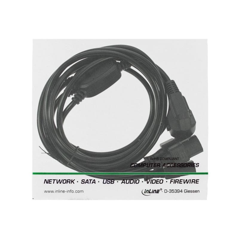 INLINE ® Netz-Y-Kabel, 1x Schutzkontaktstecker zu 3x Kaltgerätestecker, Version 3 (2m+1/3/2m)