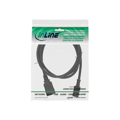 INLINE ® Netz Adapterkabel, IEC-60320 C20 auf C13, 3x1,5mm², max. 10A, schwarz, 3m