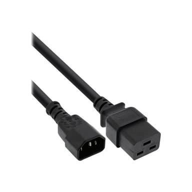 INLINE ® Netz Adapterkabel, IEC-60320 C14 auf C19, 3x1,5mm², max. 10A, schwarz, 1m