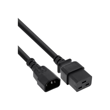 INLINE ® Netz Adapterkabel, IEC-60320 C14 auf C19, 3x1,5mm², max. 10A, schwarz, 2m
