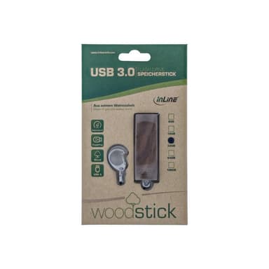 INLINE woodstick USB 3.0 Speicherstick, Walnuss, 64GB