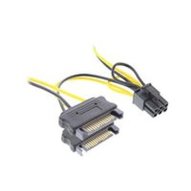 INLINE ® Stromadapter intern, 2x SATA zu 6pol. für PCIe (PCI-Express) Grafikkarten, 0,15m