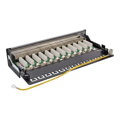 INLINE ® Patchfeld Cat.6A, 12-fach, Tisch/Wand-Montage, schwarz RAL9005