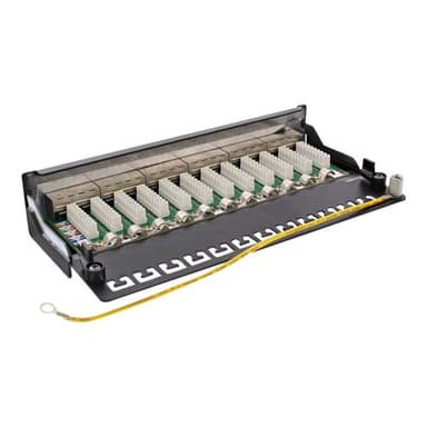 INLINE ® Patchfeld Cat.6A, 12-fach, Tisch/Wand-Montage, schwarz RAL9005