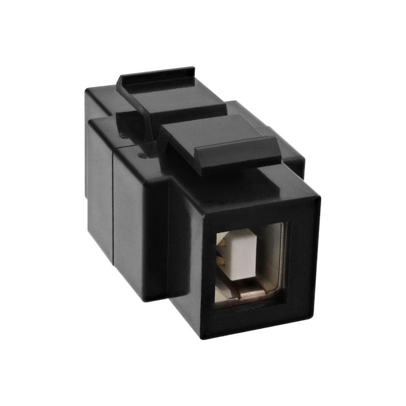 INLINE USB 2.0 Snap-In Einsatz, USB A Buchse/ B Buchse, schwarzes Gehäuse