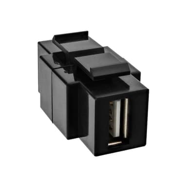 INLINE USB 2.0 Snap-In Einsatz, USB A Buchse/ B Buchse, schwarzes Gehäuse