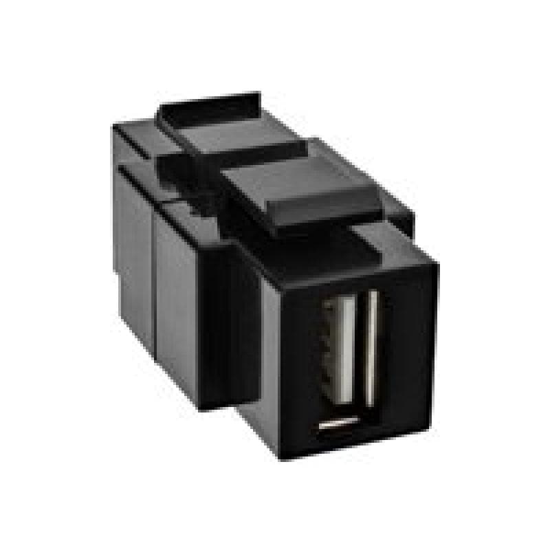 INLINE USB 2.0 Snap-In Einsatz, USB A Buchse/ B Buchse, schwarzes Gehäuse