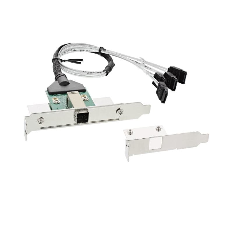 INLINE ® SAS HD Slotblech PCI + 50p Centr., mit Kabel, ext. SFF-8644 auf int. 4x SATA, 0,5m