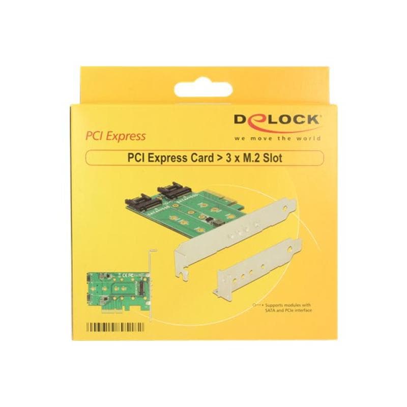 DELOCK PCIe x4 > 3x M.2 Low Profile Form Faktor