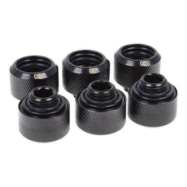 ALPHACOOL Eiszapfen 16mm HT Tülle 6/P bk | G1/4 Deep Black Sixpack