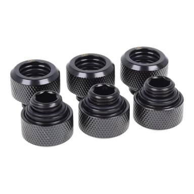 ALPHACOOL Eiszapfen 13mm HT Tülle 6/P bk | G1/4 Deep Black Sixpack