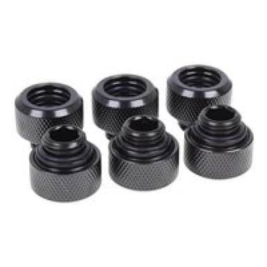 ALPHACOOL Eiszapfen 13mm HT Tülle 6/P bk | G1/4 Deep Black Sixpack