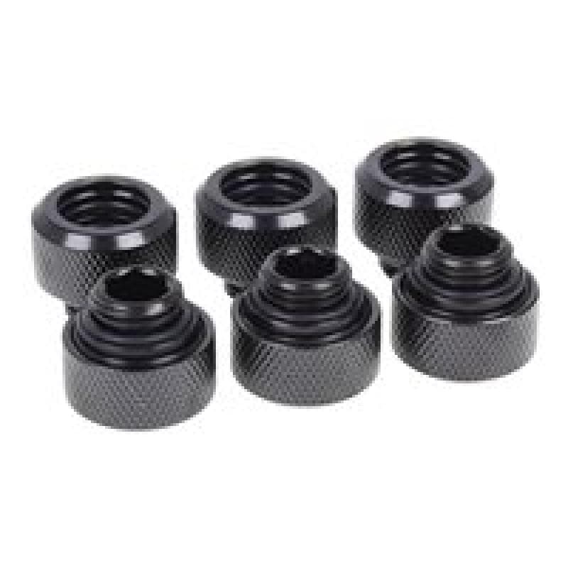 ALPHACOOL Eiszapfen 13mm HT Tülle 6/P bk | G1/4 Deep Black Sixpack