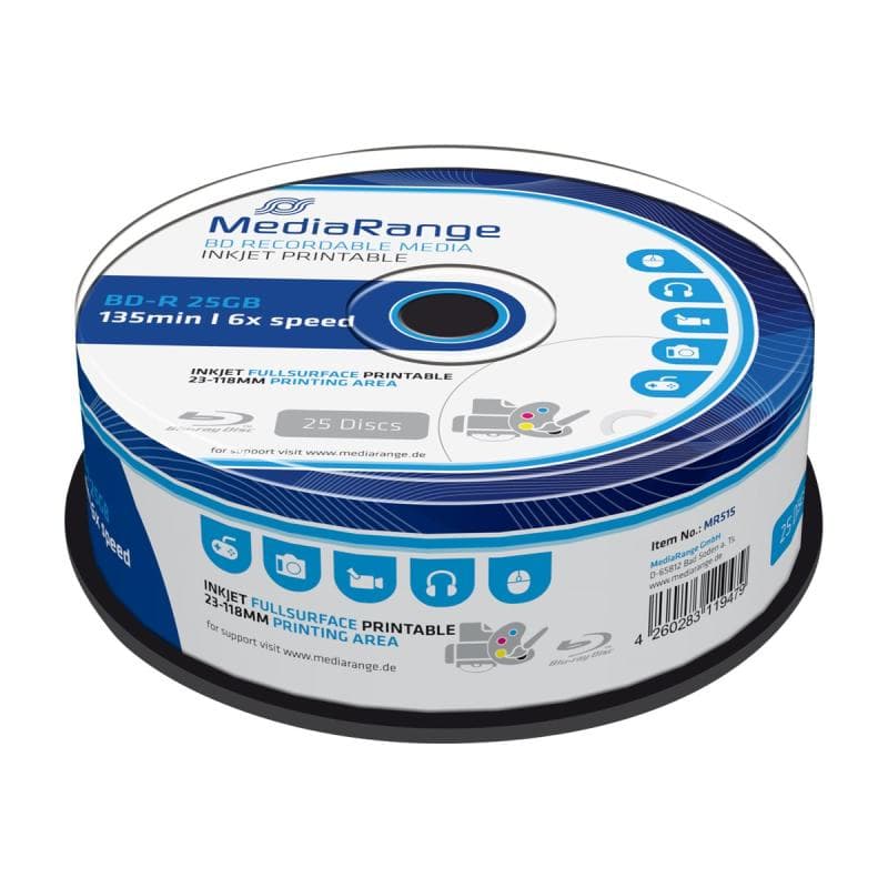 MEDIARANGE BD-R 6x CB 25GB MediaR Pr. 25St