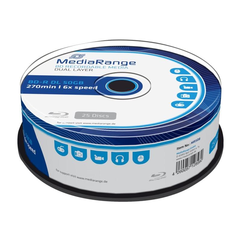 MEDIARANGE BD-R DL 6x CB 50GB 25St
