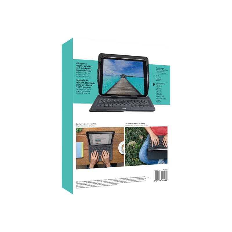 LOGITECH Universal Folio with integrated keyboard for 23 - 25,5cm / 9-10 inch tablets (DE)