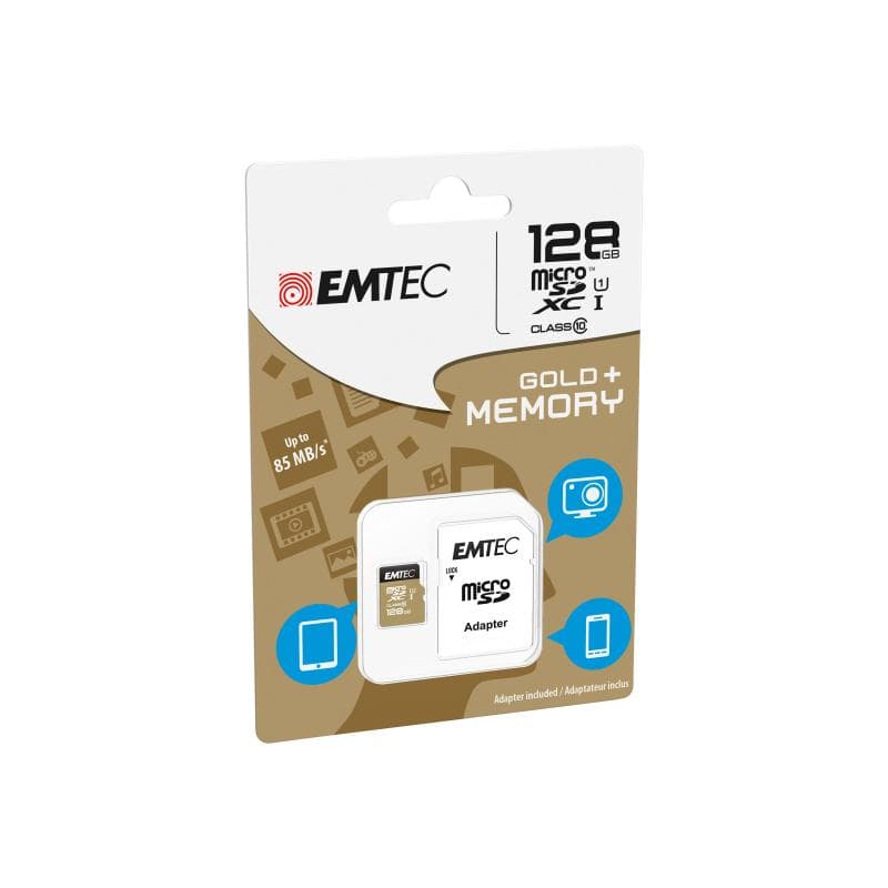 EMTEC SD Card 128GB Emtec SDXC (CLASS10) Gold+ Kartenblister