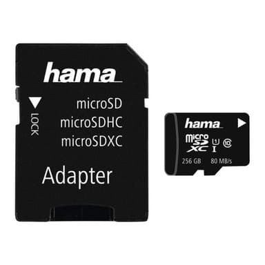 HAMA microSDXC 256GB Class 10 UHS-I 80MB/s + Adapter/Mobile