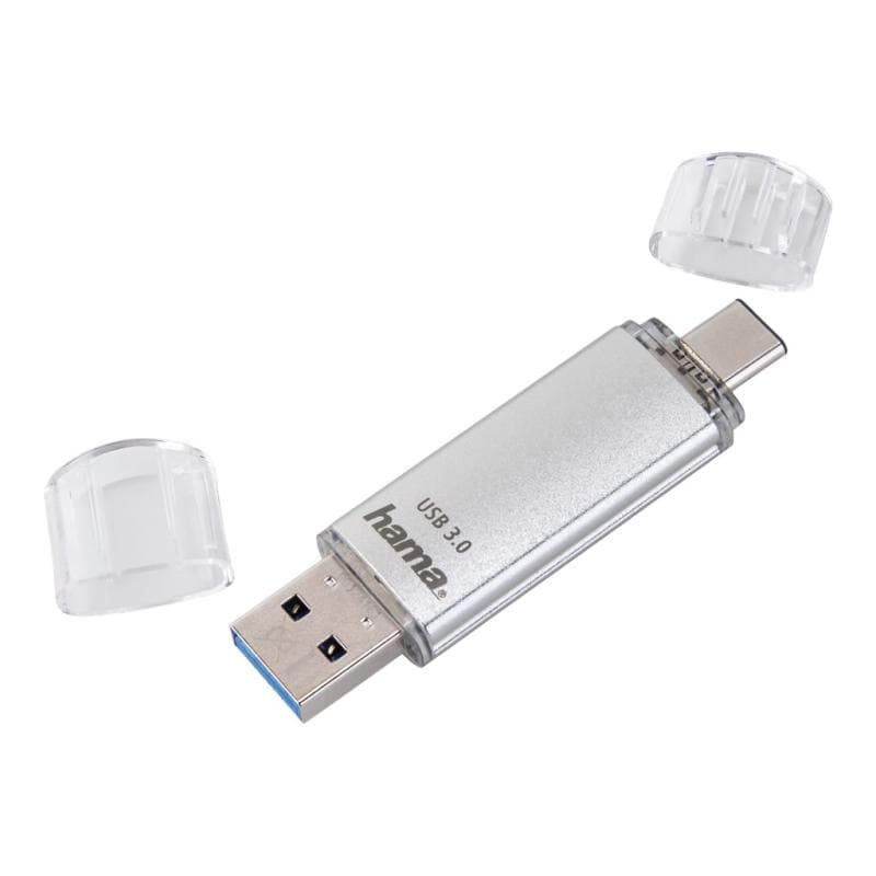 HAMA FlashPen ″C-Laeta″, Type-C USB 3.1/USB 3.0, 64GB, 70 MB/s, Silber