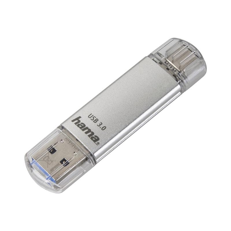 HAMA FlashPen ″C-Laeta″, Type-C USB 3.1/USB 3.0, 16GB, 70 MB/s, Silber