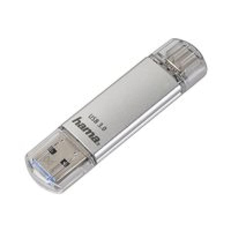 HAMA FlashPen ″C-Laeta″, Type-C USB 3.1/USB 3.0, 16GB, 70 MB/s, Silber