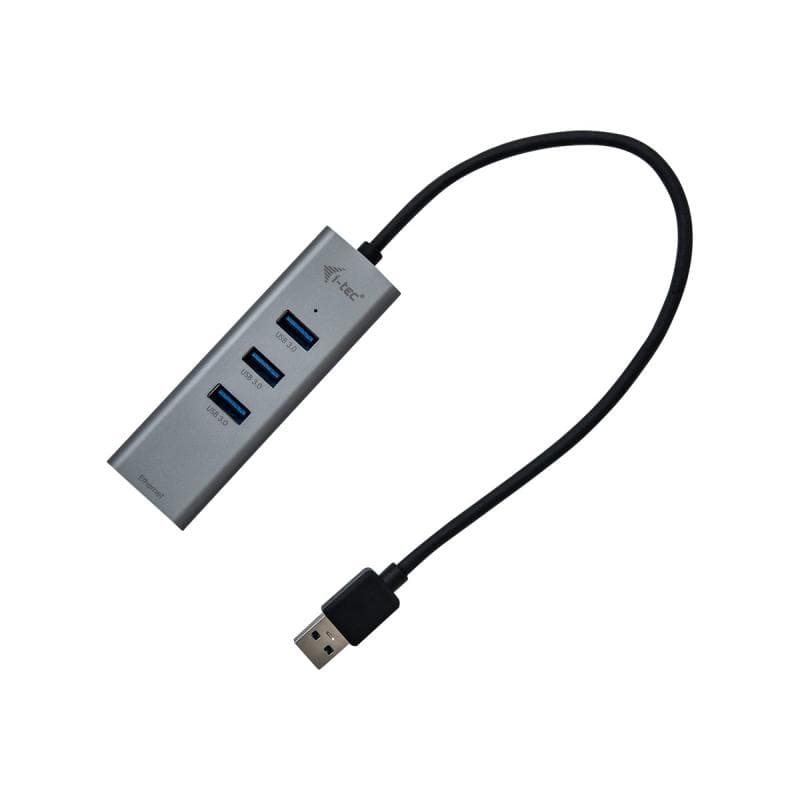 I-TEC USB 3.0 Metal 3-Port HUB mit Gigabit Ethernet Adapter 1x USB 3.0 auf RJ-45 3x USB 3.0 Port LED