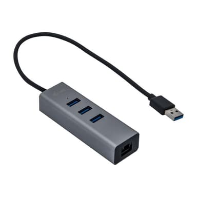 I-TEC USB 3.0 Metal 3-Port HUB mit Gigabit Ethernet Adapter 1x USB 3.0 auf RJ-45 3x USB 3.0 Port LED