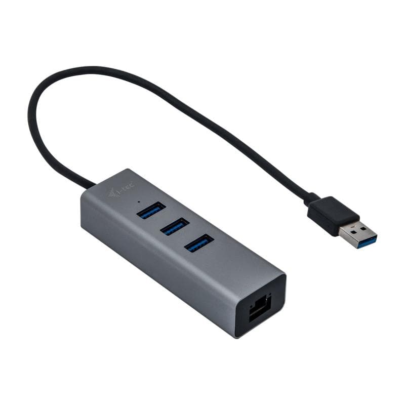 I-TEC USB 3.0 Metal 3-Port HUB mit Gigabit Ethernet Adapter 1x USB 3.0 auf RJ-45 3x USB 3.0 Port LED