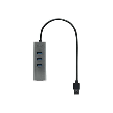 I-TEC USB 3.0 Metal 3-Port HUB mit Gigabit Ethernet Adapter 1x USB 3.0 auf RJ-45 3x USB 3.0 Port LED
