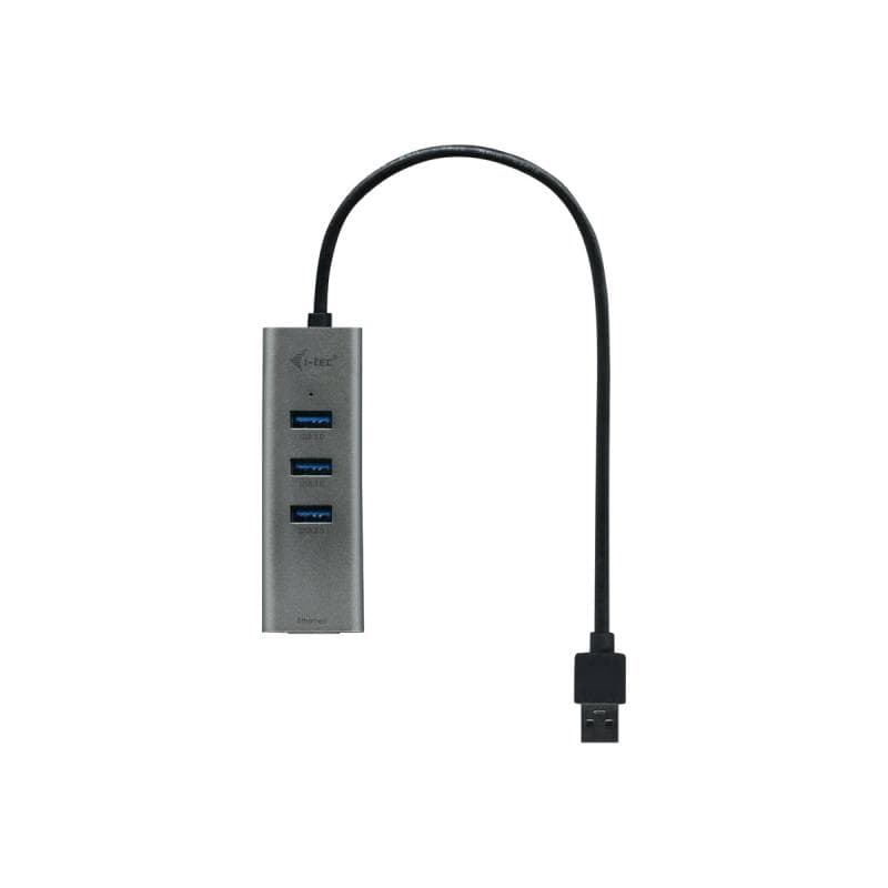 I-TEC USB 3.0 Metal 3-Port HUB mit Gigabit Ethernet Adapter 1x USB 3.0 auf RJ-45 3x USB 3.0 Port LED